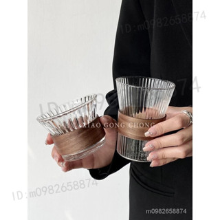 臺灣出貨 玻璃杯 咖啡杯 冰美式 拿鐵杯 高階感杯子 防燙茶杯 掛耳杯 牛奶杯 喝水杯 防燙杯 輕奢咖啡杯 北歐風咖啡杯