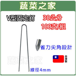 【蔬菜之家滿額免運】V型固定釘30公分100支/組(線徑4mm.尖角設計更省力.V型釘)