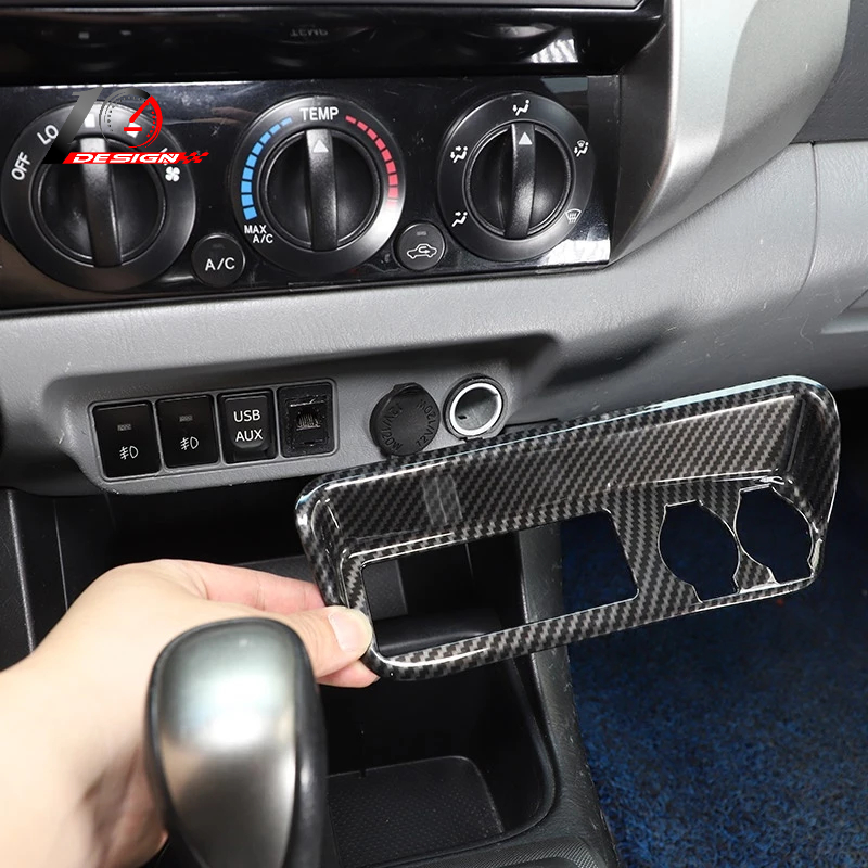 Toyota 豐田 塔庫瑪 Tacoma  ABS碳纖維/紅色 中控點煙器框架 蓋貼