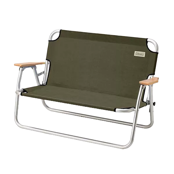 Coleman  CM-33807 鋁合金雙人椅  情侶椅 折疊椅 綠橄欖  耐重160公斤 木質扶手《台南悠活運動家》