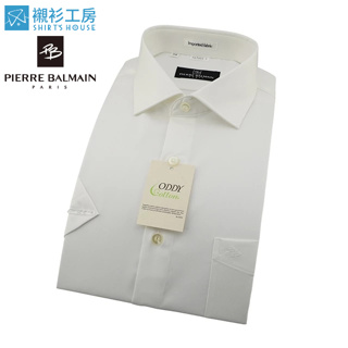 皮爾帕門pb白色素面觸感細滑、寬鬆短袖襯衫67002-01-襯衫工房