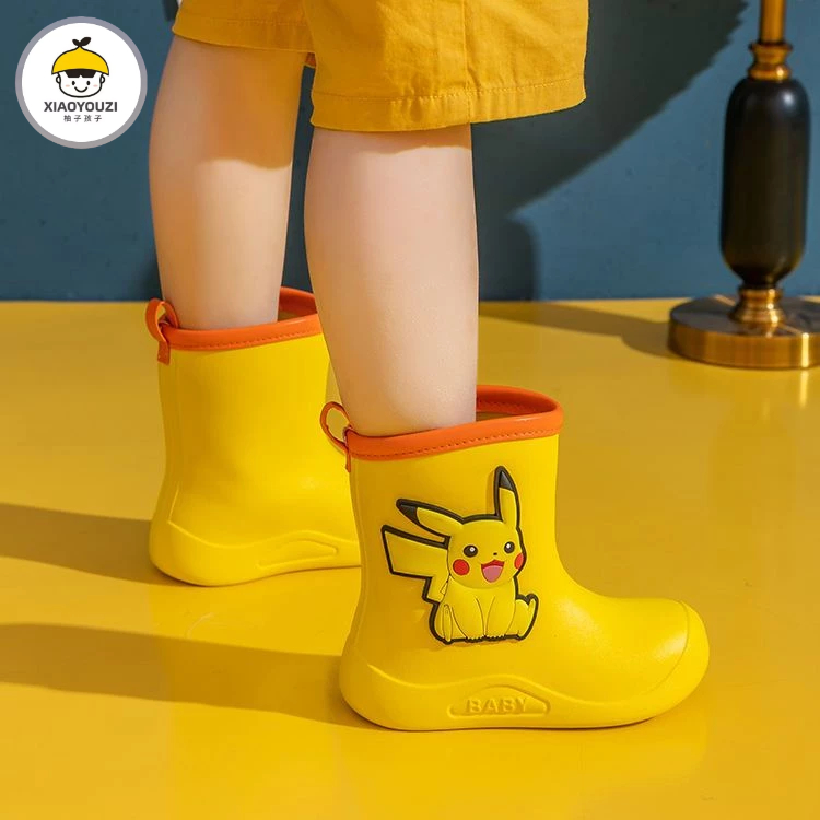 【台灣出貨】-皮卡丘最新款雨鞋兒童雨靴男女嬰幼童卡通防滑可愛寶寶兒童防水靴