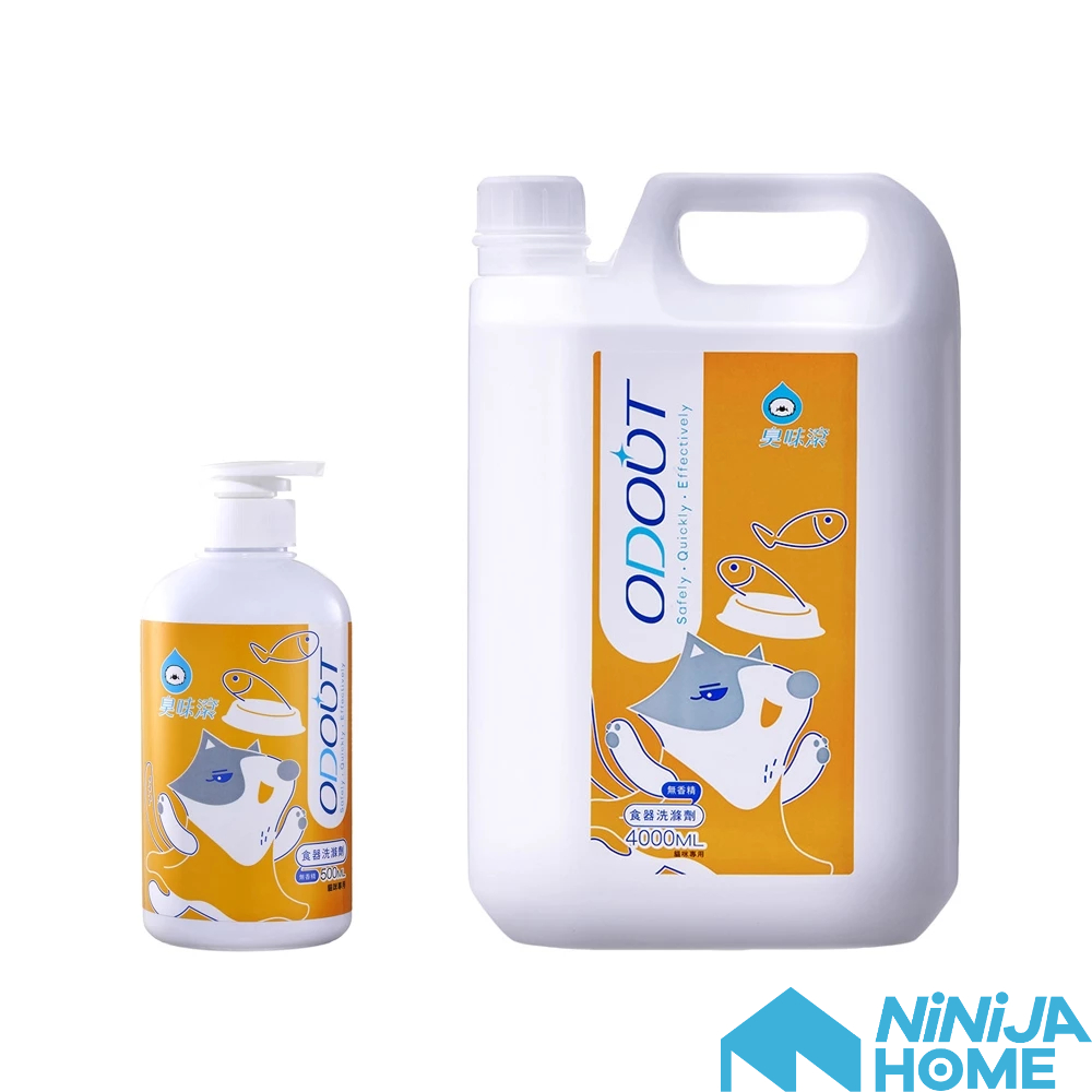 【NiNiJA (貓)】臭味滾 貓用食器洗滌劑500ml／4000ml 寵物食器碗水盆洗碗精無毒 貓 寵物