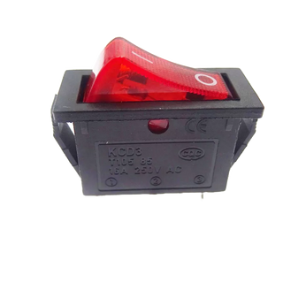 ic995) 電鍋開關 KCD3 船型 黑色紅燈 帶燈 通用按鈕 #1432
