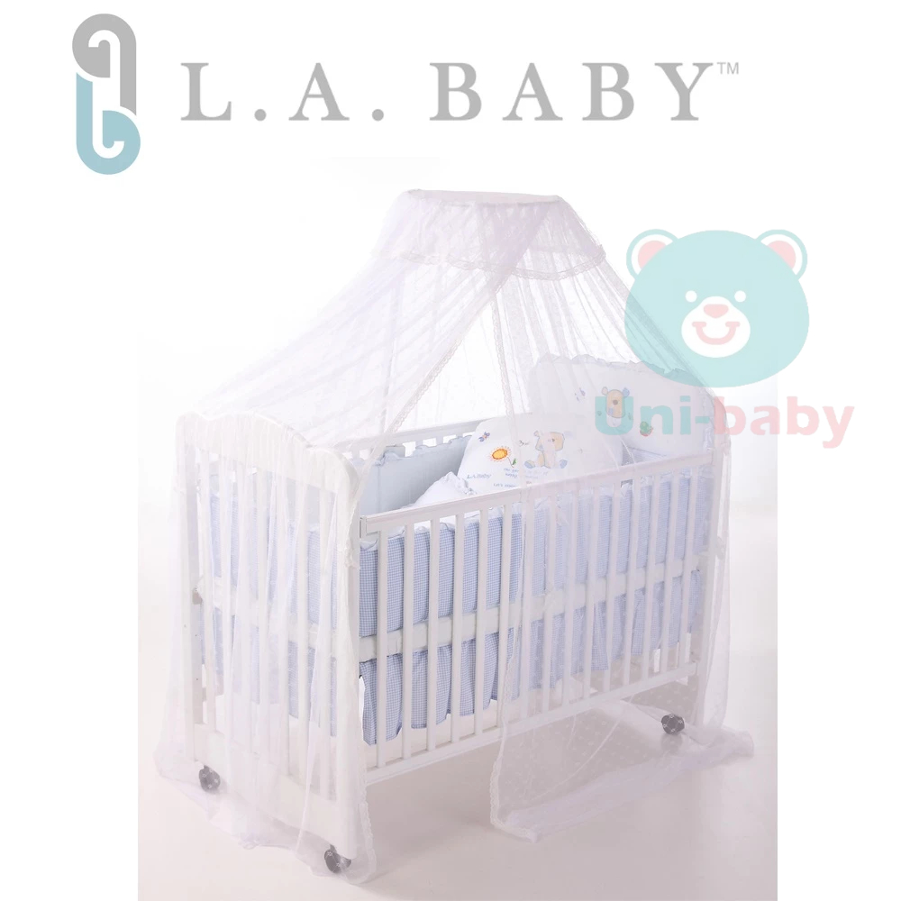 板橋【uni-baby】 L.A. Baby 典雅全罩式嬰幼兒床蚊帳（小床專用/白色）實體門市 附發票