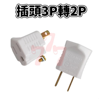 【臺灣出貨】｜3P轉2P轉接頭｜三孔轉雙孔插頭｜電源延長線轉換器｜二腳轉三腳｜家用插頭轉接器｜(裸裝)