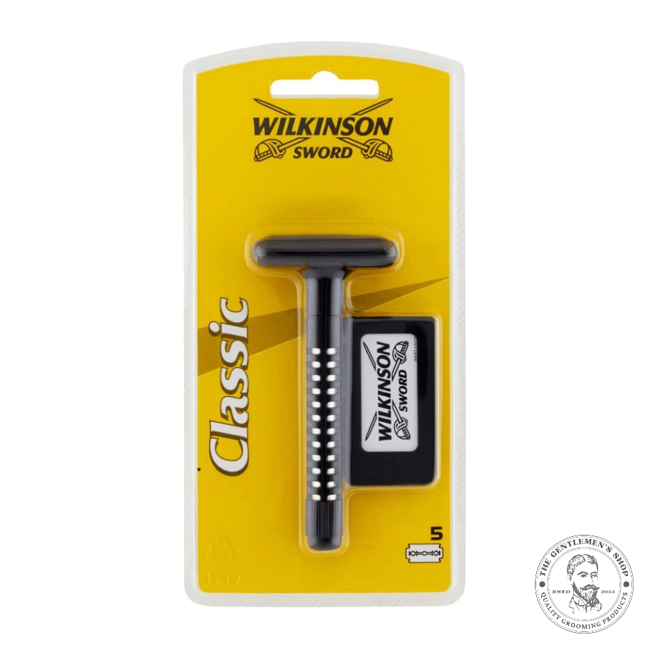 [現貨] 義大利進口 Wilkinson Sword Classic 封閉式 安全刮鬍刀 傳統 刮鬍刀 + 5刀片