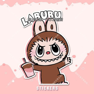 Labubu超大號貼紙可愛LABUBU汽車貼紙泡泡瑪特個性裝飾電動摩托車劃痕遮擋貼畫防水機車車貼防水車貼機車改裝