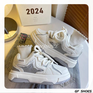【GF SHOES】免運🔥 爆火麵包鞋 厚底鞋女 休閒鞋 板鞋 運動鞋 女鞋 星星小白鞋子女2024春季新款ins潮百