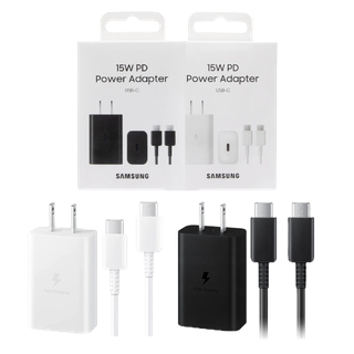 SAMSUNG原廠 15W Type C快充頭 + 雙Type C線組【盒裝公司貨】EP-T1510 / 支援M系列