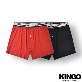 【KINGO】快乾涼感-寬鬆版內褲<M-XL> /吸濕排汗/四角褲/男生內褲/機能快乾/素面/臺灣製 紅 黑