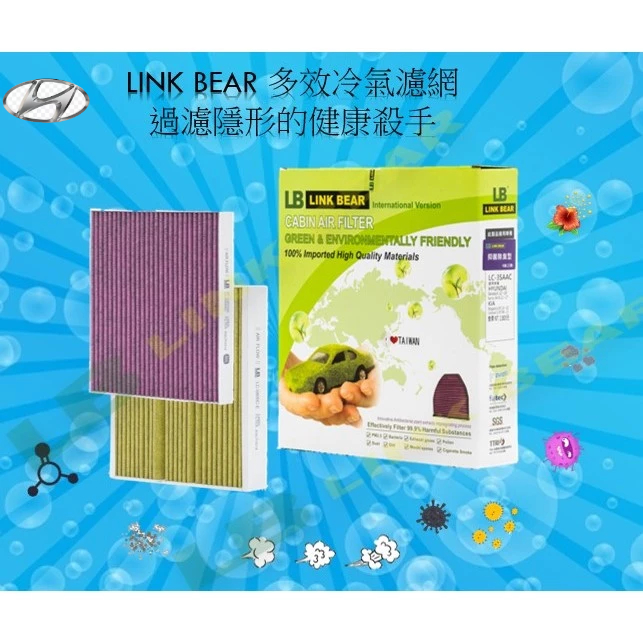 Link Bear汽車冷氣濾網 | 抑菌&amp;除臭型_HYUNDAI_Coupe | CUSTIN | IONIQ