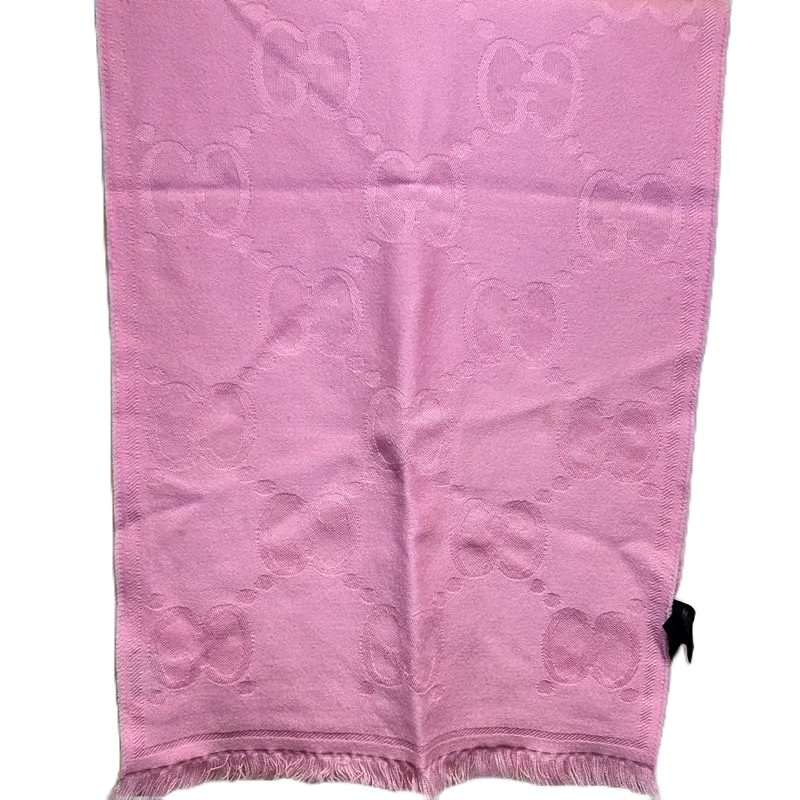 Gucci粉色羊毛大圍巾長圍巾可做披肩二手特價母親節禮物情人節禮物