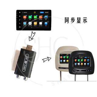 後座頭枕視頻轉接盒 CVBS HDMI訊號輸入模組 安卓大屏USB介面轉AV輸入介面HDMI影片輸入介面
