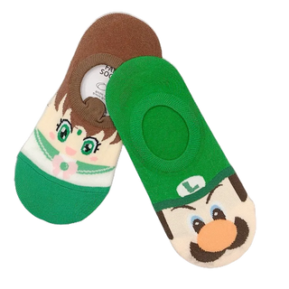 韓國襪子 卡通襪子 可愛襪子 船型襪 隱形襪 後腳跟矽膠防滑襪 綠色系列