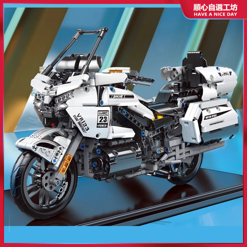 重機模型 摩托車積木 迷你機車 機車模型 宇星模王川崎H2R摩托車科技成年高難度拼裝拼插積木玩具模型moc