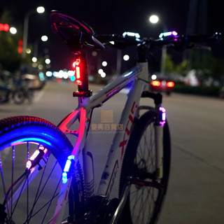#臺灣熱銷#自行車尾燈 夜騎警示燈 USB充電爆閃燈山地車騎行燈 安全燈單車裝備