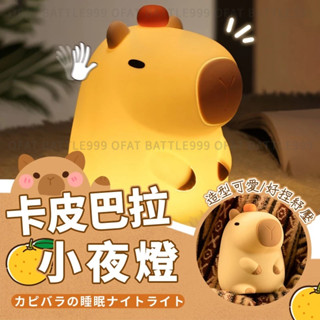 【臺灣出貨 卡皮巴拉夜燈🦔】水豚小夜燈 柔軟拍拍燈 卡皮巴拉夜燈 卡通陪睡燈 生日禮物 情人節禮物 抖音熱銷【HW29】