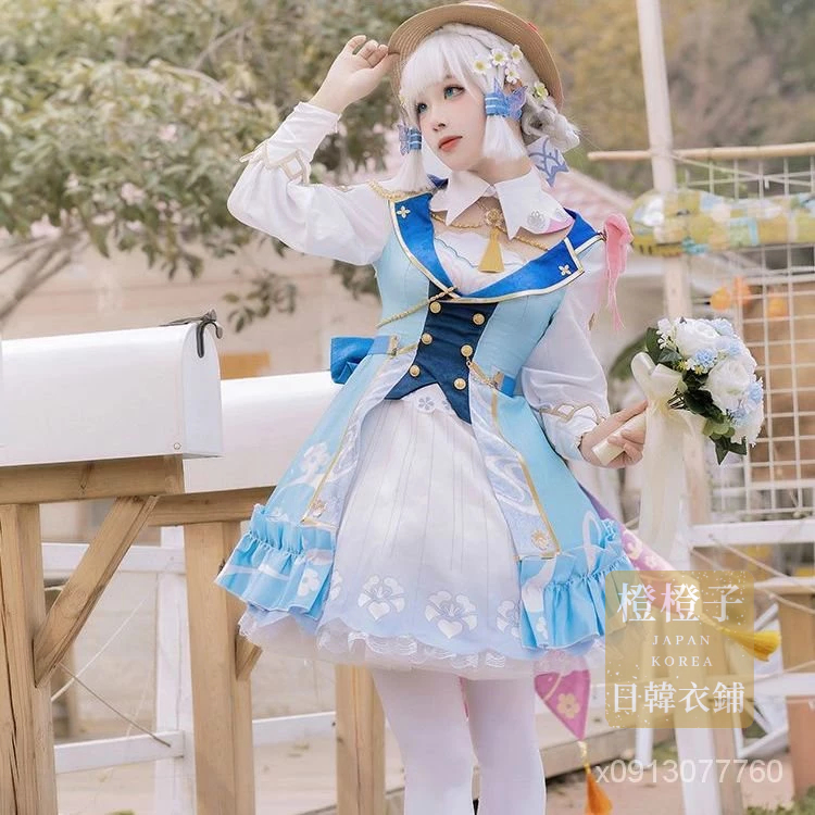 【橙橙子日韓衣鋪】原神cos服神里綾華 花時來信C服全套套裝帽子cosplay遊戲服裝女 cos假髮  cos二次元電玩