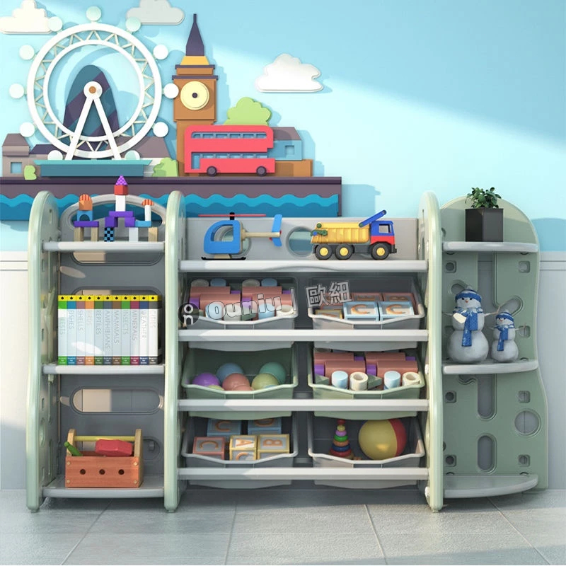 Ouniu丨兒童玩具收納架神器整理架置物架多層寶寶玩具架子收納櫃書架