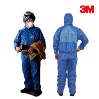 3M 4532+ 藍色帶帽連體防護衣(D級防護衣)(背部透氣材質)【傑群工業補給站】