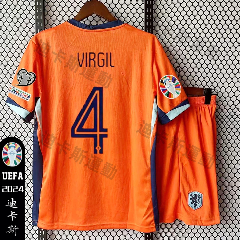 2024歐洲盃球衣 荷蘭隊 德佩 范戴克 球迷版 MEMPHIS 短袖長袖 兒童足球服 歐錦賽球衣 Virgil球衣
