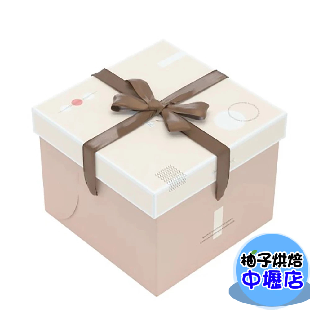 【柚子烘焙材料】6吋加高蛋糕盒 絮語 手提蛋糕盒 (附底托)蛋糕盒 點心盒 包裝盒 手提禮盒 手提盒 生日蛋糕 節慶蛋糕