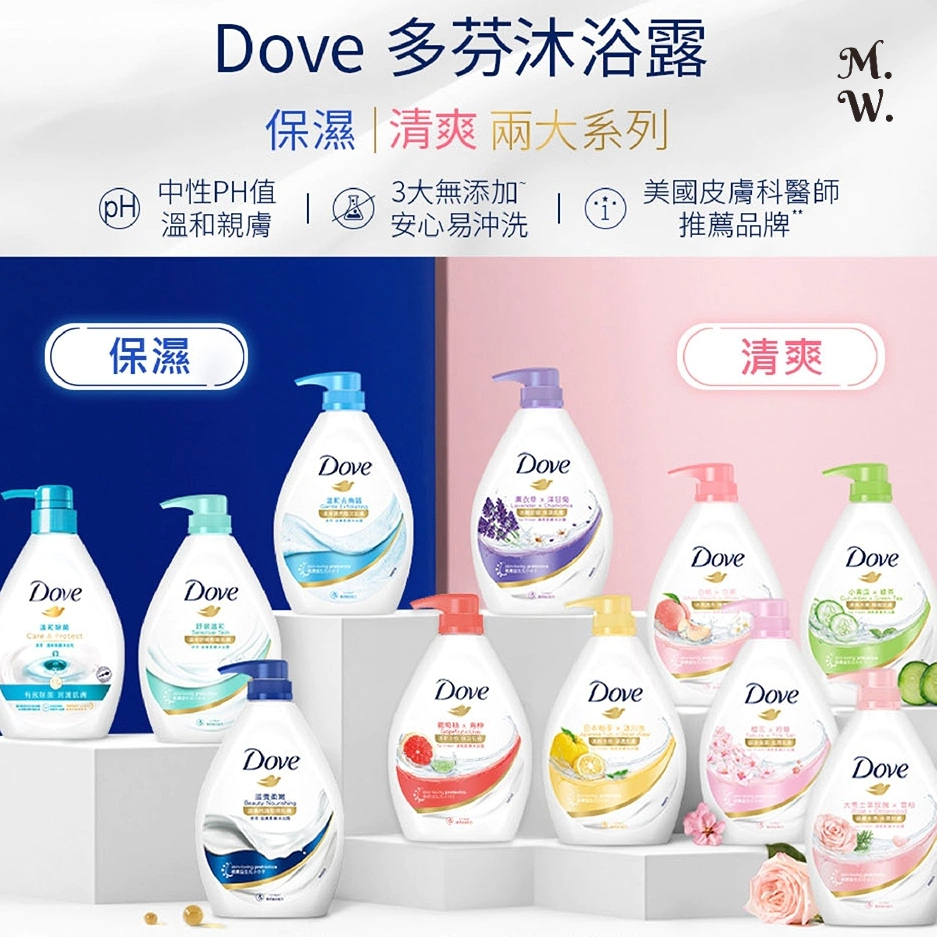 多芬 沐浴乳/補充包(580g/900/1000ml) (Dove 滋養柔嫩/gofresh水嫩 清爽 保濕沐浴露)