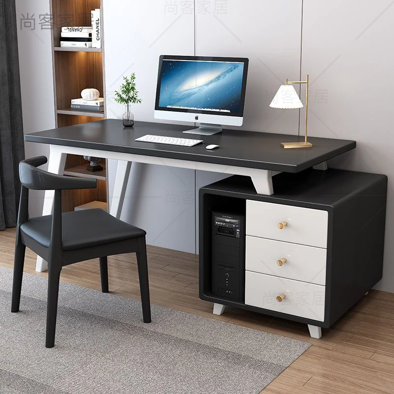 【訂金】書桌書櫃一體 全實木 簡約臺式 高檔電腦桌 轉角辦公桌 學生寫字桌