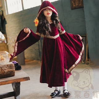 【臺灣出貨】萬聖節成人服裝 女王 女巫婆 吸血鬼cosplay服裝 巫婆長裙 宮廷連衣裙 中世紀文藝復興連衣裙小紅帽長袖