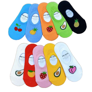 韓國女襪 水果調色盤 隱型襪 船型襪 襪子 矽膠防滑隱形襪 短襪 鳳梨 酪梨 水果襪子