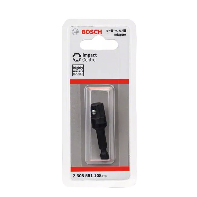 BOSCH 博世 六角轉3分套筒/ 轉接頭 六角柄(6.35MM)接桿轉3/8"三分方頭 2608551108