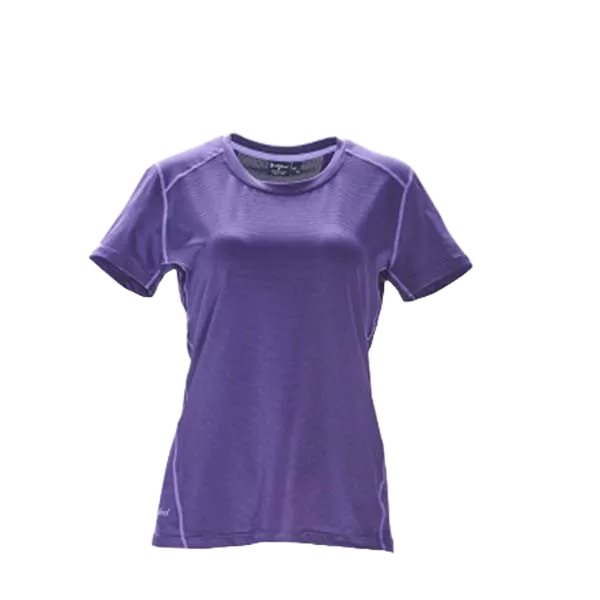 WILDLAND   女   OA71617-58 彈性條紋拼接圓領上衣 葡萄紫《台南悠活運動家》