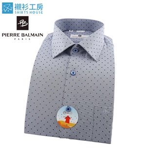 皮爾帕門pb灰色素面紫色點點、當下正流行、吸濕排汗特殊材質、合身長袖襯衫69164-10 -45-襯衫工房