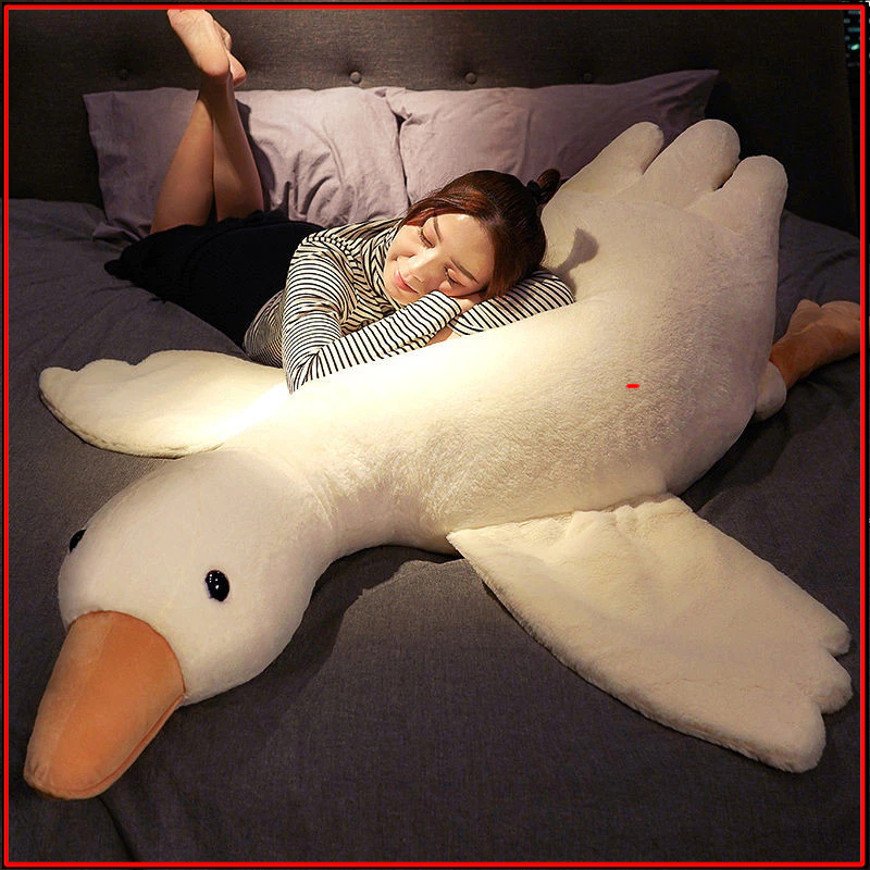 大白鵝抱枕女生 睡覺夾腿長條枕頭 男生款床頭靠墊 床上靠枕沙發可愛90cm/130/160/190cm