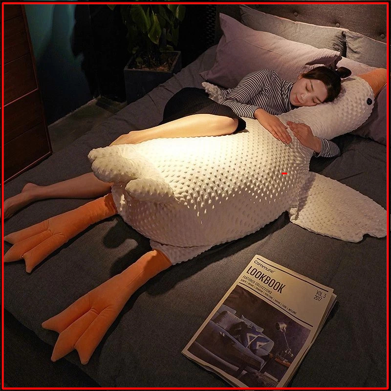 可愛大白鵝抱枕 90cm/130/160/190cm 女生睡覺床頭靠墊 夾腿長條枕頭 男生款沙發床上靠枕