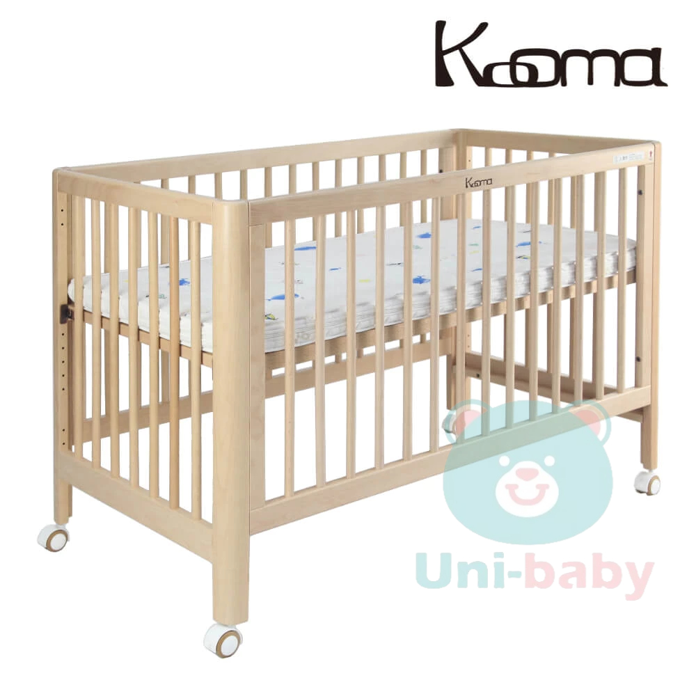 板橋【uni-baby】Kooma 歐式櫸木嬰兒中床 (含床墊、附透氣冰絲棉冬夏兩用嬰兒床墊)