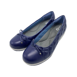 MMHH 經典 菱格紋 釋壓 羊皮鞋 皮鞋 娃娃鞋 - 海軍藍