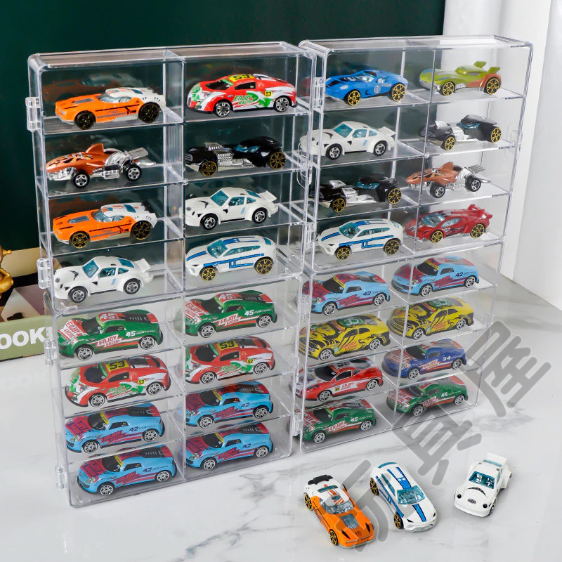 玩具車展示架 模型車展示盒1:64 透明收納盒 TOMICA TOMY 多美小汽車 風火輪小汽車 仿真玩具展示架