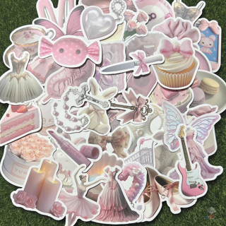【現貨】🌸"50張入"ins 粉色 夢幻芭蕾 生活風格貼紙 PVC 防水貼紙 行李箱貼紙 安全帽貼 機車貼 手機貼紙