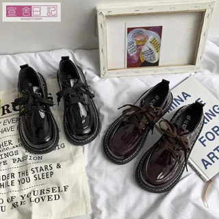 💖熱賣💖係帶JK制服學生平底圓頭小皮鞋女 新款英倫學院風日係大頭單鞋涼鞋 厚底鞋 增高鞋 圓頭鞋 JK鞋 低跟鞋