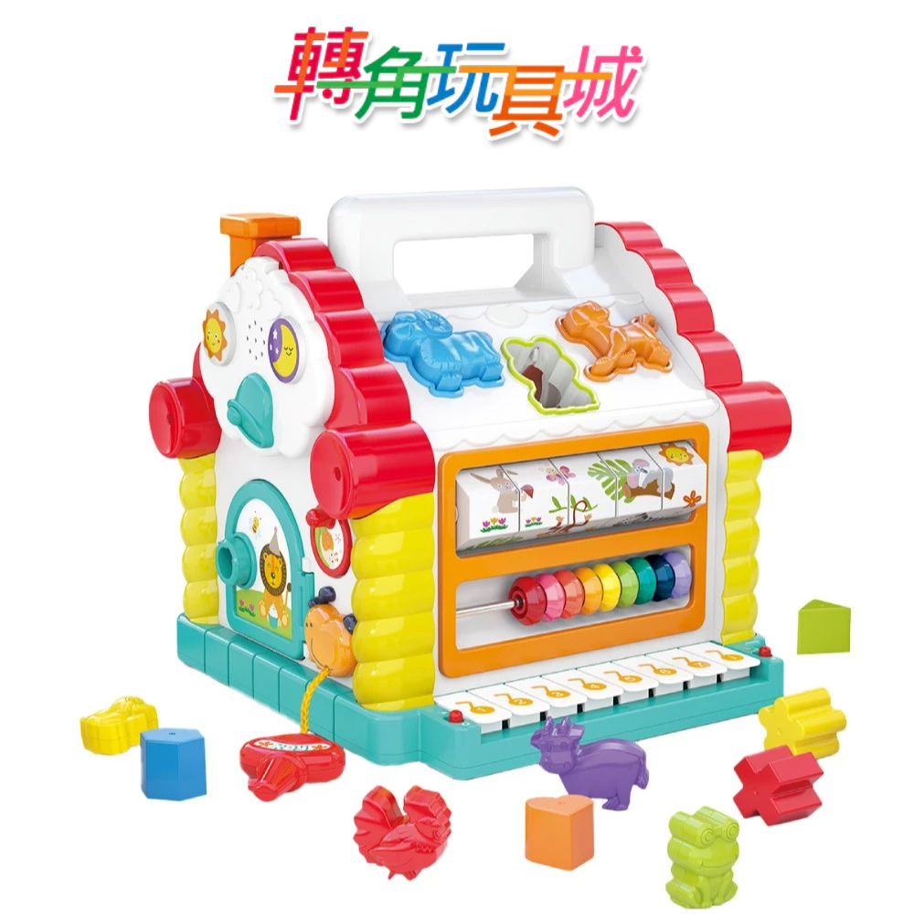 《匯樂》探索音樂屋/形狀積木電子琴週歲禮感統探索啟蒙聲光音樂寶寶嬰幼兒玩具/轉角