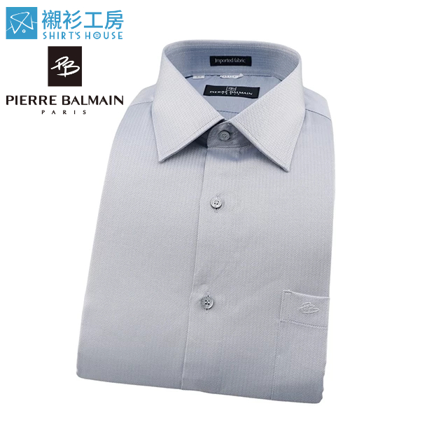 皮爾帕門pb灰色鱔魚目緹花、穩重低調紳仕合身長袖襯衫65114-10-襯衫工房