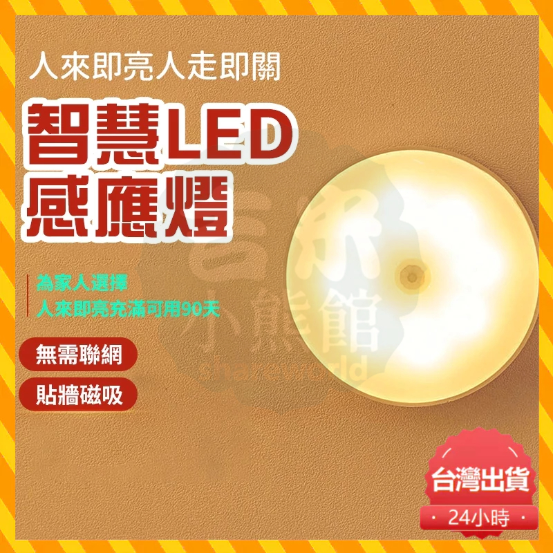✨台灣24H出貨  人體感應燈 USB充電 2小時可用180天 紅外線感應 玄關燈 櫥櫃燈 小夜燈 緊急照明燈
