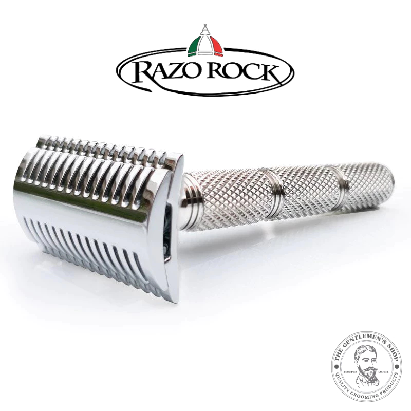 [現貨] 義大利進口 RAZOROCK Sloc 開放式安全刮鬍刀 自帶潤滑開梳 刮鬍刀 +5 Derby 刀片