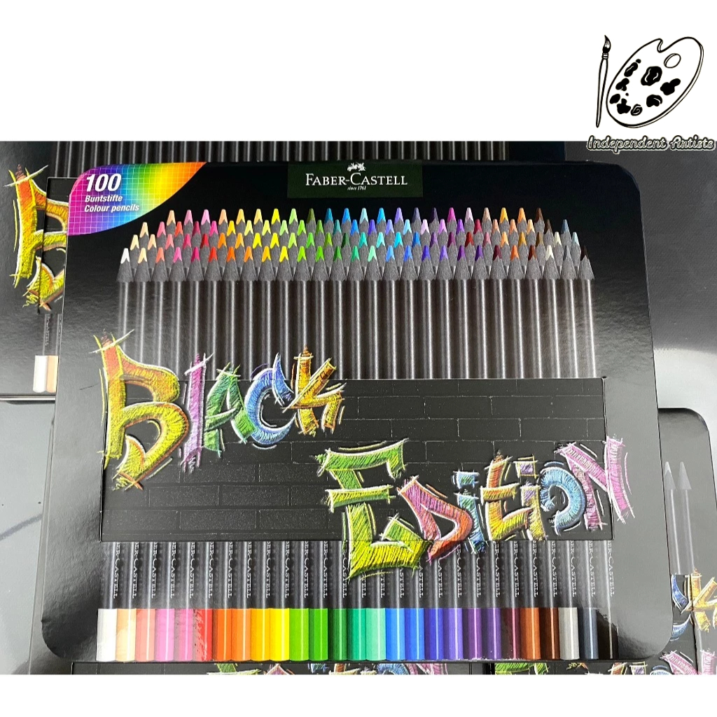 德國輝柏 FABER-CASTELL Black Edition 黑旋風極軟油性色鉛筆 鐵盒 100色 / 116490