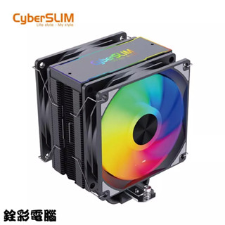 大衛肯尼 CyberSLIM 賽鉑CS6 TURBO ARGB 6導管雙風扇 CPU 散熱器 / 銓彩電腦
