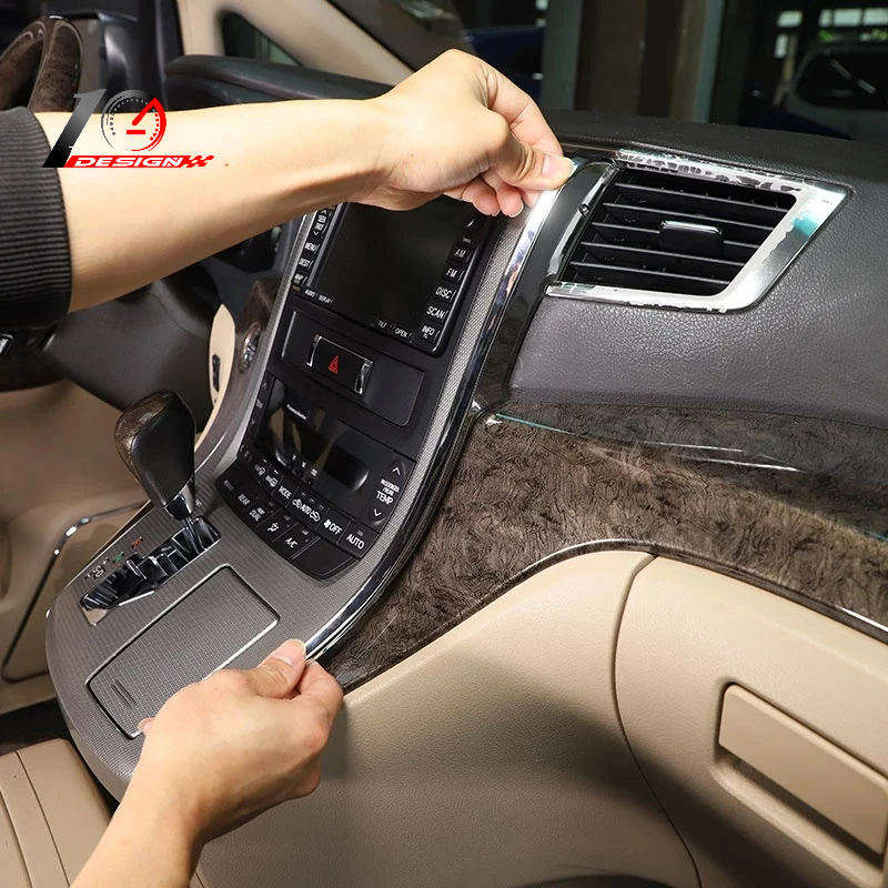 適用於Toyota 豐田 阿爾法 Alphard 2011-2014 ABS黑色 汽車中控台空調出口齒輪飾件側條貼