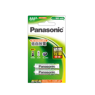 Panasonic國際牌 4號充電池 AAA鎳氫充電電池1.2V 低自放電 HHR-4MVT/2BT 即可用