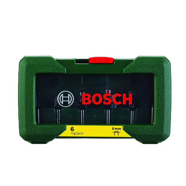 BOSCH博世 6mm 修邊刀套裝 6件式 木工 修邊刀 溝槽刀 圓弧修邊刀 梯形溝槽刀 直刀 路達